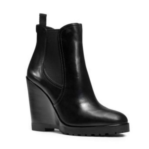 Michael Kors Thea Leather Wedge Boot, Size 10M, NWOT, Excellent Condition - Picture 5 of 7